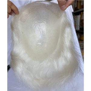 Men's Toupee Hairpieces Replacement System For Men PU Base With Frontal Swiss Lace Net 100% Virgin Human Hair 10x8 "Base Size 4TBlonde Color - Image 29