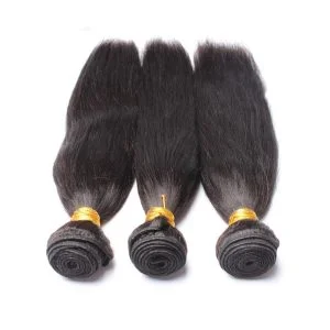 Alternative view of Italian Yaki Straight Brazilian Human Hair 3 Pcs/Lot Natural Color Hair Weave Bundles