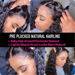 Glueless Water Wave 13X4 Hd Lace Front Wig Pre Plucked Natural Hairline 100% Virgin Human Hair Wigs - Image 3