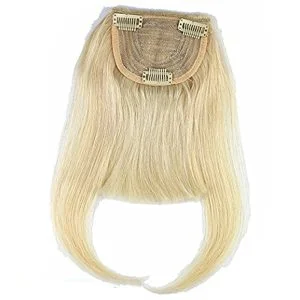 Alternative view of 613 Blonde Clip-in Front Hair Bangs Full Fringe Short Straight Hairpieces Brazilian Virgin Human Hair Extensions for women 6-8inch