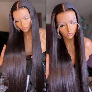 Alternative view of 13*6 Hd Transparent Straight Lace Front Wig Human Hair Glueless Clear Wig For Sale