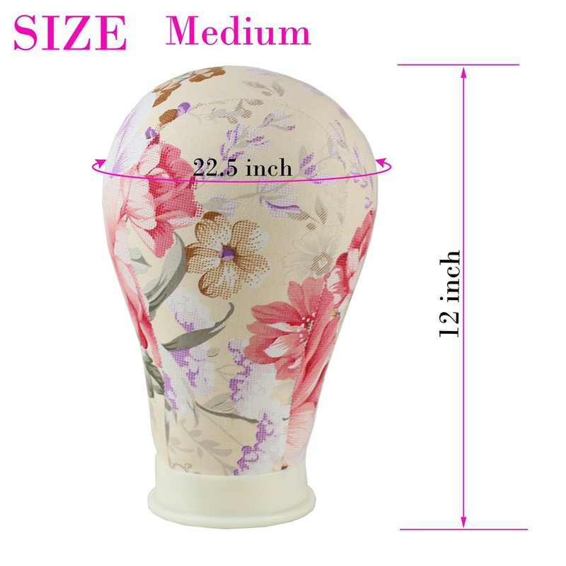 Printing Canvas Wig Head Beauty Professional Mannequin Head Wig for Wig Display Making and Styling, Mannequin Head with Mount Hol(Canvas head,Large) - Image 2