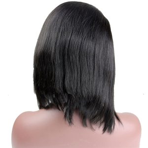 Short Human Hair Wigs Front Lace and Full Lace Wig with Bangs in Front Side Part 8-16 - Image 5