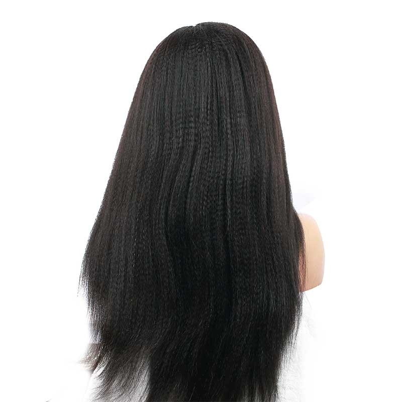 Remy Hair Full Lace Wigs Italian Yaki Wig With Baby Hair Bleached Knot Pre-Plucked Natural Color Human Hair - Image 4