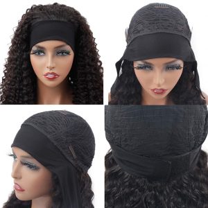 Headband Wigs Human Hair Deep Wave 16 Inch wigs Glueless Headband Wig Deep Wave None Lace Front Wigs Machine Made 150% Density Wigs Curly Hair - Image 3