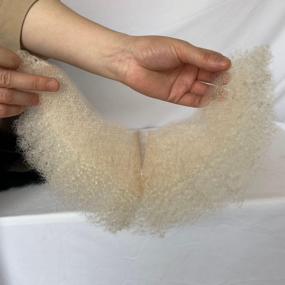 Pwigs Human Hair Lace Afro Curl Face Beard Mustache For American Black Men Realistic Makeup Lace Base Replacement System - Image 11