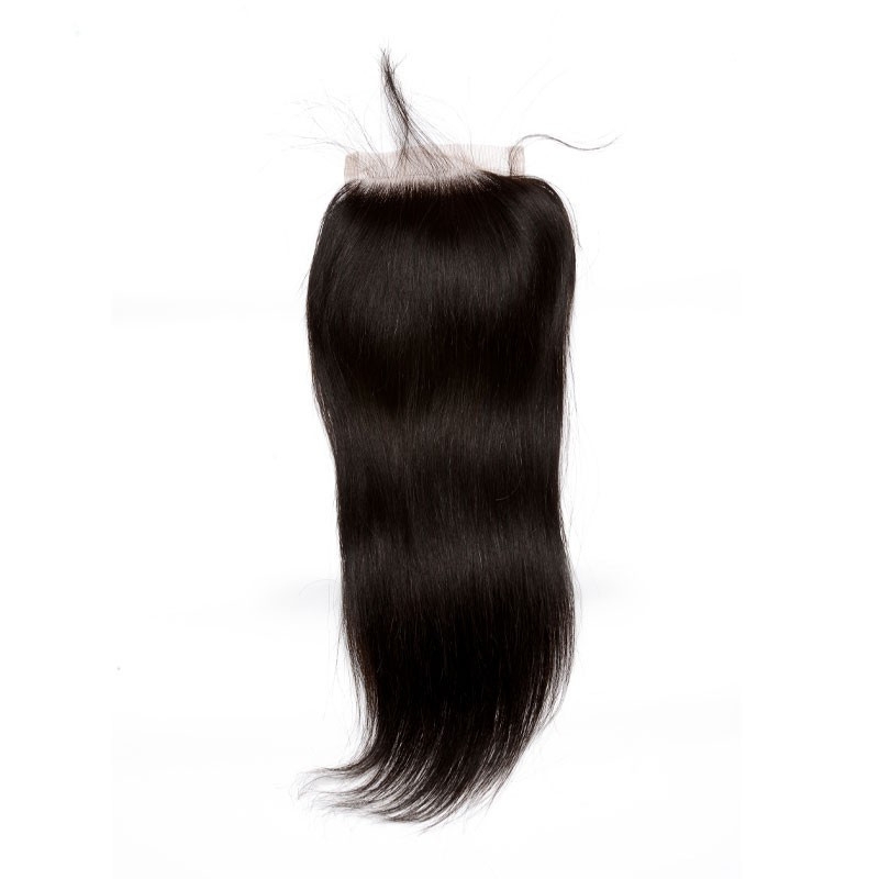 4x4 HD Lace Closure Brazilian Remy Hair Silky Straight Free Part Lace Closure 4x4 inchs Natural Color - Image 3