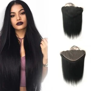 Lace Frontal Closure Ear To Ear 13X6 Free Part With Baby Hair Pre Plucked Brazilian Straight Human Hair