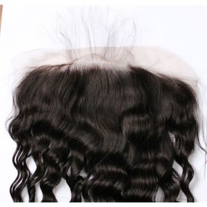 Brazilian Remy Hair Loose Deep Wave Natural Color Closure Swiss Lace 13x6 Pre Plucked Hair Line Lace Frontal - Image 4