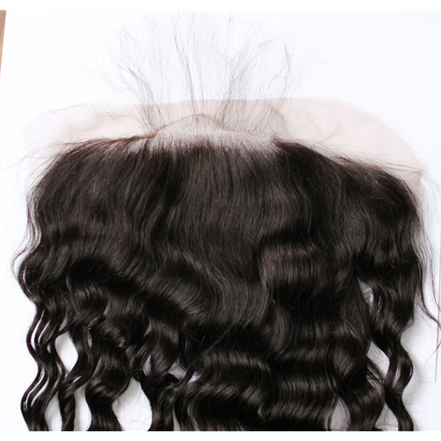 Brazilian Remy Hair Loose Deep Wave Natural Color Closure Swiss Lace 13x6 Pre Plucked Hair Line Lace Frontal - Image 4