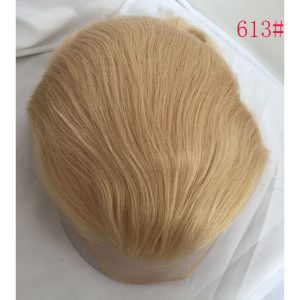 Human Hair Piece Wigs Toupee for Men Hair Replacement System Human Hair Toupee For Men Natural Lace Front with Skin 10x8 Straight 60# White Color - Image 4