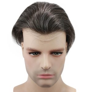 Alternative view of Hair Hairpieces for Men 10×8 inch Thin Skin Hair Replacement System Monofilament Net Base Men's Toupee Color 420