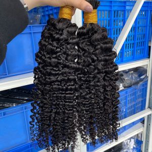 3B 3C Kinky Curly Microlinks Human Hair Extensions Brazilian Virgin Hair Weave Bundles I Tip Hair Extensions Bulk Pwigs - Image 6