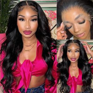 Hd Transparent Lace Wigs Body Wave 13X4 Lace Frontal Human Hair Wigs Pre Plucked Hairline