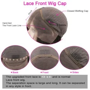 Alternative view of Yaki Straight Glueless Lace Front Human Hair Wigs 10A Unprocessed Brazilian Remy Human Hair Italian Yaki Lace Front Wig with Baby Hair