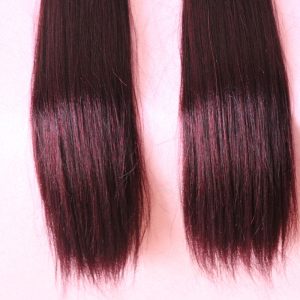 European Hair Tape In Extensions Wine Red #99J Silky Straight Hair Extensions - Image 4
