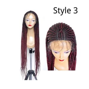 Full Lace Braid Wigs 36 Inches Long For Black Women Braids Lace Wigs Synthetic Hair - Image 3