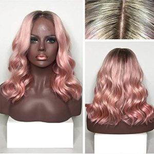 Brazilian 1B / Pink Color Body Wave Human Hair Glueless Hair Wig With Natural Hairline - Image 3