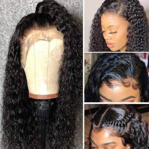 Alternative view of HD Swiss Transparent Lace Wigs Curly Hair 13x4 13x6 Invisible Lace Frontal Wig Human Hair Wigs For Black Women Transparent Lace Wigs