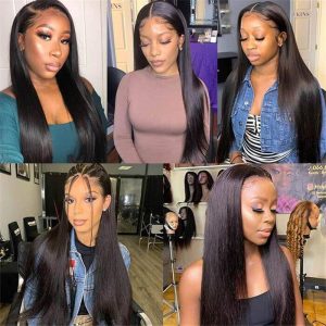 5*5 Hd Lace Closure Wigs Straight Virgin Human Hair Wig Pre Plucked For African American For Sale - Image 7