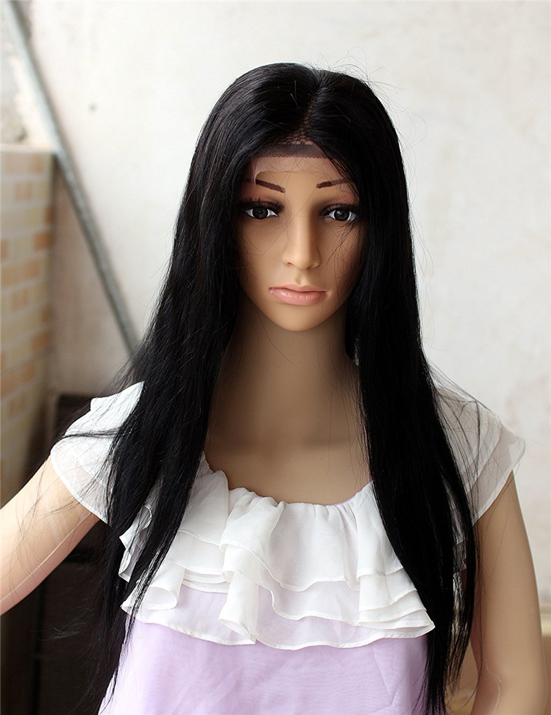 Swiss Lace Natural Straight Brazilian Hair Wigs Bleached Knots with Baby Hair Around 10-26 - Image 4