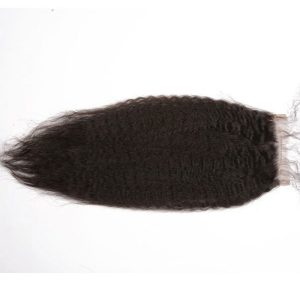 4x4 HD Hair Lace Closure Piece Natural Color Kinky Straight Cambodian Virgin Human Hair Free Part Lace Closure 4x4inches - Image 3