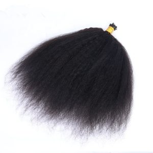 Kinky Straight I Tip Human Hair Extension 1G Per Strand 100Standard Keratin Hair Extensions For Black Woman - Image 5
