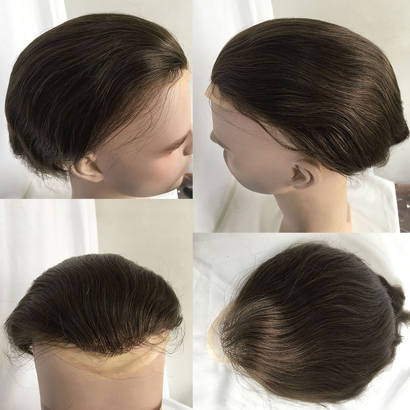 Human Hair Piece Wigs Toupee for Men Hair Replacement System Human Hair Toupee For Men Natural Lace Front with Skin 10x8 Straight 60# White Color - Image 13