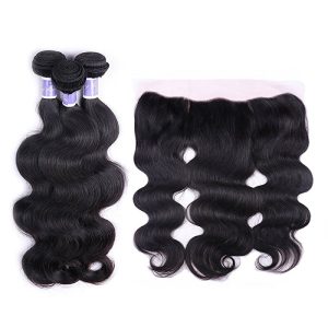 Alternative view of 13x4 Ear To Ear Lace Frontal With Bundles Brazilian Body Wave 3 Bundles With Frontal Lace Closure