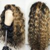 Human Hair Blond Ombre Color Highlight Lace Front Wig