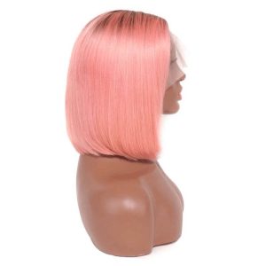 Pink Lace Front Wig Human Hair Pre Plucked Brazilian Ombre Pink Bob Wig 1B and Pink Lace Front Human Hair Wigs For Women Pink Wig - Image 3