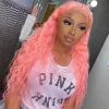Peruvian Hair Hot Pink Color Deep Wave Fashion Lace Front Wig
