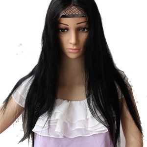 Swiss Lace Natural Straight Brazilian Hair Wigs Bleached Knots with Baby Hair Around 10-26