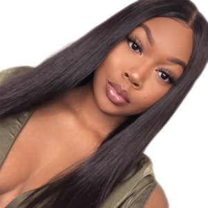 Yaki Lace Wig Human Hair Natural Color Lace Front Wig For Sale Pre-Plucked Natural Hair Line 150% Density Hidden Knots