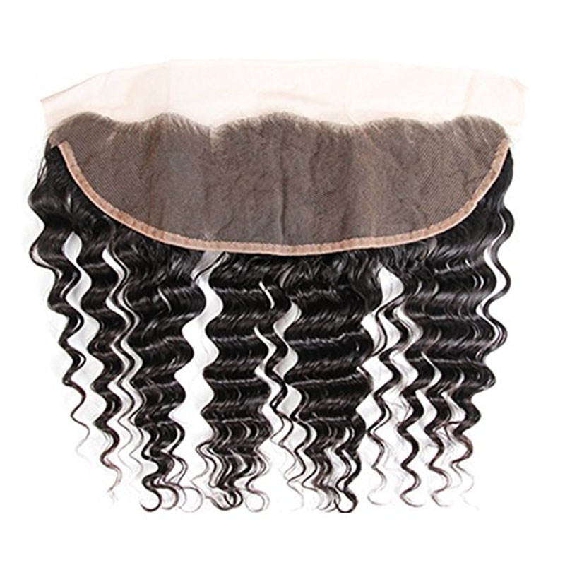 8a Deep Curly Wave 3 Bundles with Lace Frontal Closure 13×4 Ear to Ear Frontal with Bundles Bleached Knots Unprocessed Brazilian Deep Wave Hair - Image 7