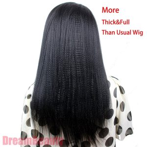 360 Lace Wig Yaki Straight Extra High Density Brazilian Remy Human Hair Full Lace Wigs with Baby Hair and Natural Hairline for Black Women Natu - Image 5