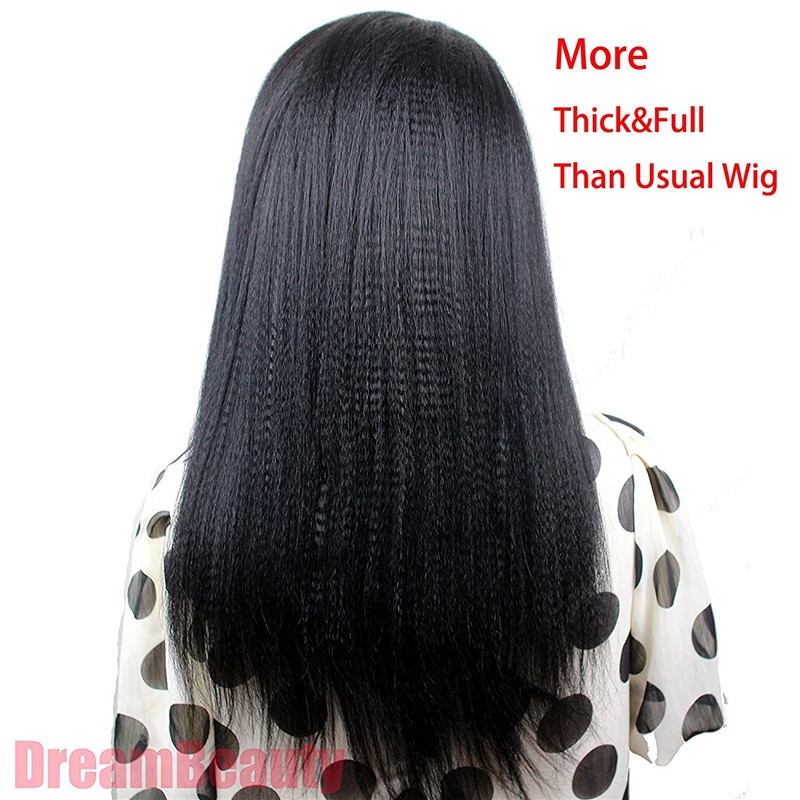 360 Lace Wig Yaki Straight Extra High Density Brazilian Remy Human Hair Full Lace Wigs with Baby Hair and Natural Hairline for Black Women Natu - Image 5