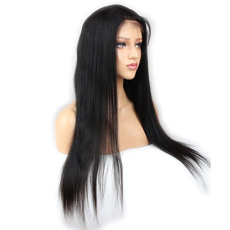 Full Lace Wigs Brazilian Human Hair Glueless Full Lace Wigs Silk Straight Lace Front Wigs Natural Color (26 inch, Lace Front Wigs) - Image 4