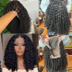 300% High Density 13x4 Lace Front Wig Curly HD Transparent Lace Frontal 12A Cambodian Human Hair Kinky Curly Wigs For Black Women with Baby Hair - Image 2