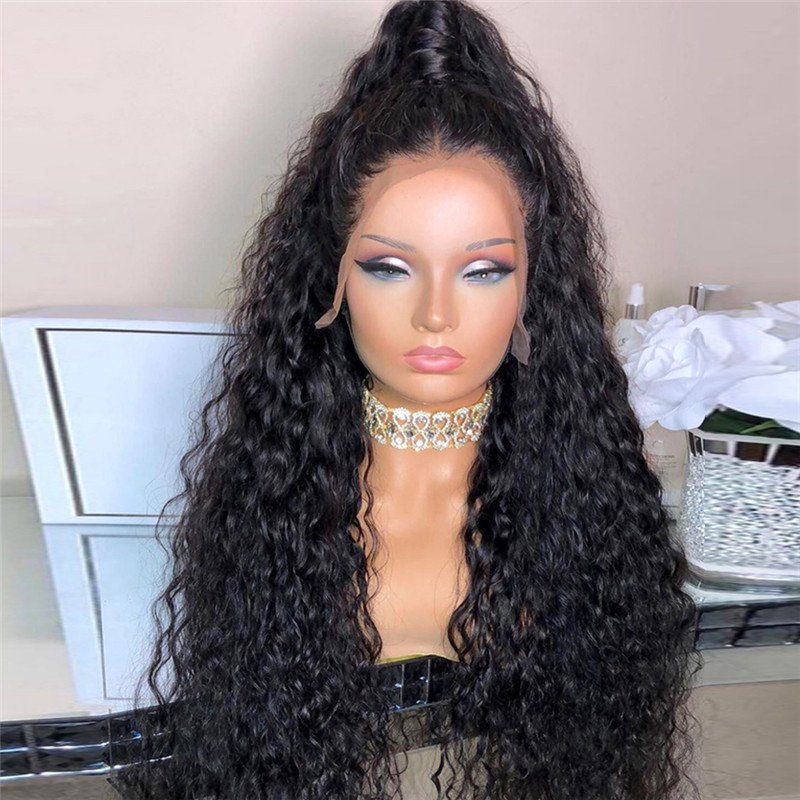 Water Wave Long Lace Front Human Hair Wigs Pre Plucked Remy Lace Front Human Hair Wigs For Black Women 150% 150% Lace Front Wigs - Image 2