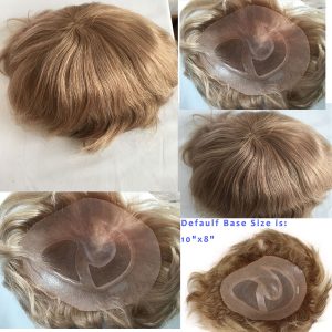 European Virgin Human Hair Toupee for Men 10x8inch Mono Lace with PU Around Slight Wavy Men's Hairpiece Replacement System 3# Color - Image 11