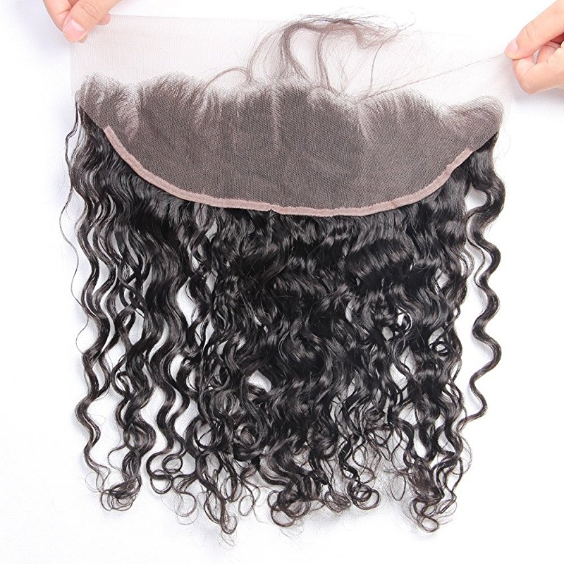 Brazilian Remy Hair Bundles with Frontal Water Wave 3 Bundles With 13x4 Lace Frontal Closure Wet And Wavy Human Hair Weave Natural - Image 2