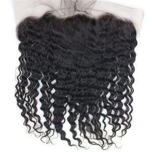 13x6 Full Lace Frontal Closure 150% Density Deep Wave Free Part Brazilian Human Hair Full Lace Closure Bleached Knots with Baby Hair Natural Co - Image 5