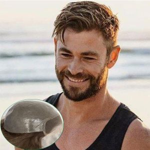 Toupee for Men 100% Human Hair Swiss Lace Front Hair Pieces PU V-looped Men's Hair Replacement System 1B Mixed 80% Grey Hair - Image 16