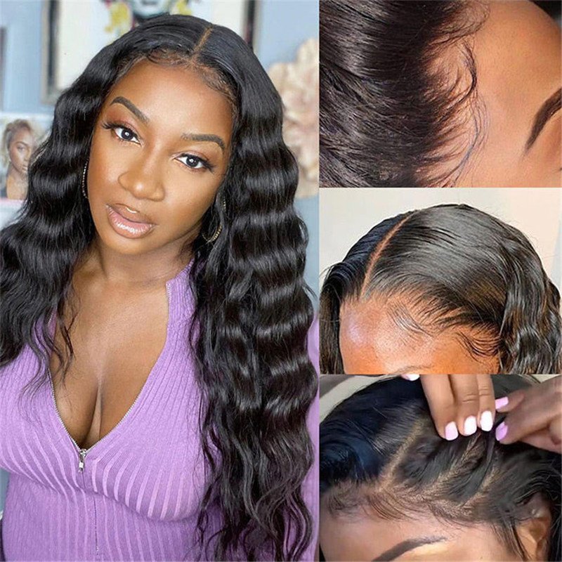 Loose Deep Wave 13*6 Hd Transparent Skin Melt Empire Glueless Compact Frontal Lace Wig Affordable Lace Front Wig Human Hair Wigs - Image 4