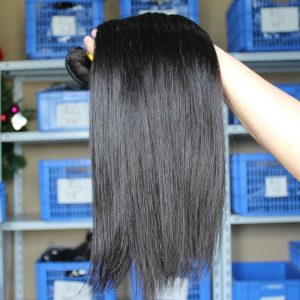 Natural Color Silk Straight Malaysian Human Hair Weave 3 Bundle Deals - Image 3