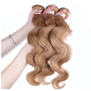 Bundle Hair Color #27 Honey Brown Body Wave Brazilian Remy Hair Weave 3pcs Buddles