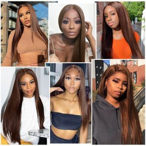 #4 Chocolate Brown 13X4 Transparent Hd Lace Front Wigs Human Hair Wigs For Women Pre Plucked - Image 9