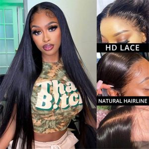 Alternative view of Straight/Body Wave 13*4 Lace Frontal Wigs Human Hair Pre Plucked Real Hd Lace Wig 150% Density