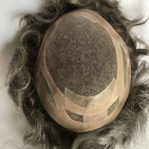 Men's Toupee Human Hair Monofilament Net Base Thin Skin Around with Combs Toupee for Men #2 Mixed 60% Grey - Image 12